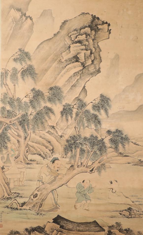 liaodu art auction中国古代水墨画  作者,金廷标 纸本立轴 ink