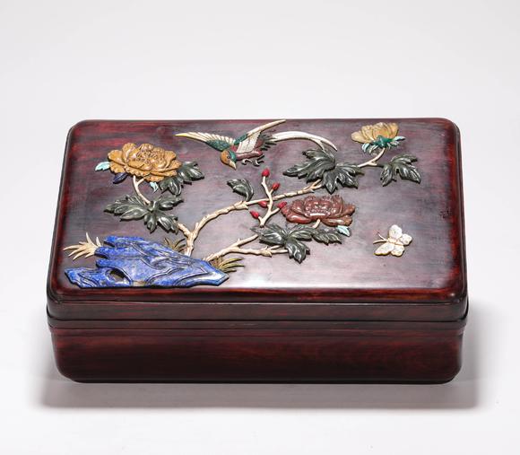 清代黄花梨镶嵌八宝首饰盒theeighttreasurejewelryboxwithhuanghua