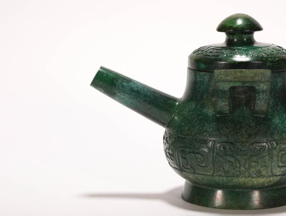 饕餮纹酒壶hetianjadeofthehandynasty