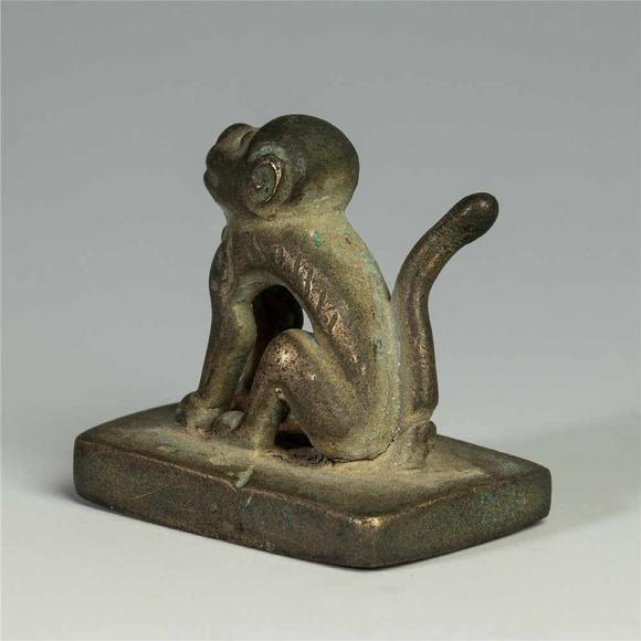 copper seal with monkey design from yuan 元代铜猴子印章