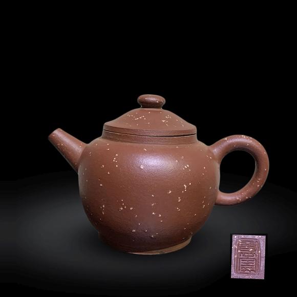 清代万宝款铺砂朱泥壶 a chinese clay teapot wanbao mark qing
