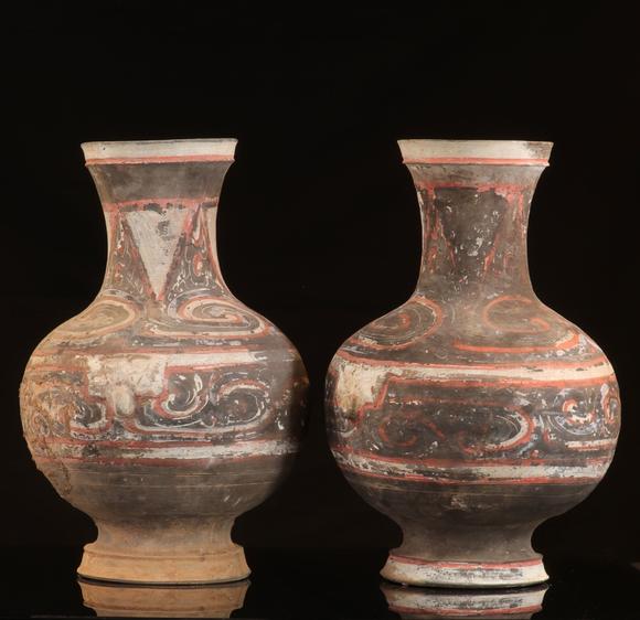 一对陶瓶-中国-汉代