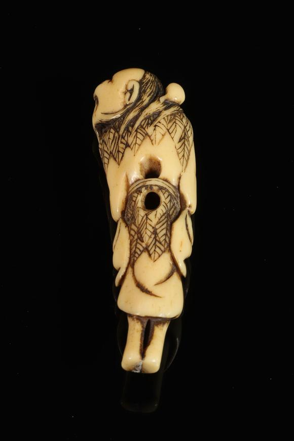 日本18世纪江户时代的虾蟇仙人牙雕