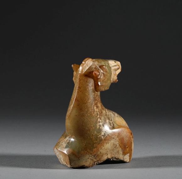 han dynasty, hetian jade horse head汉代,和田玉马首