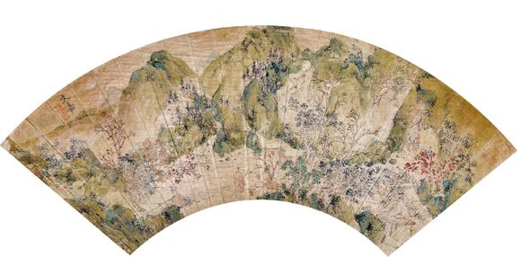 春山游逸 扇面高清大图_易拍全球天贵仁顺芳流千古——中国书画专场