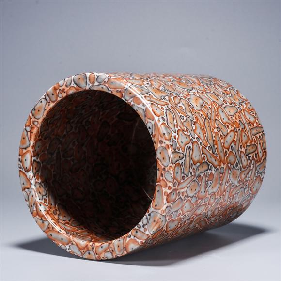 bionic coral enamel porcelain brush holder 仿生珊瑚纹釉笔筒