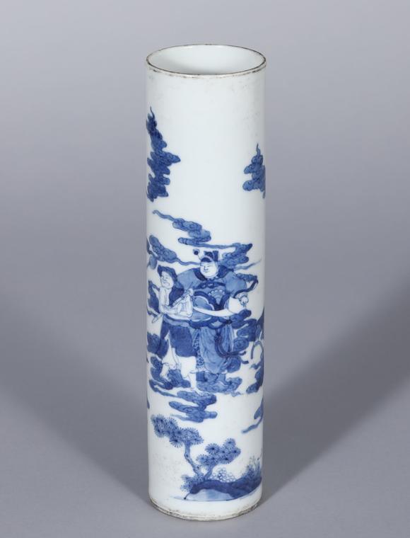 清 青花刀马人物香筒_清 青花刀马人物香筒估价