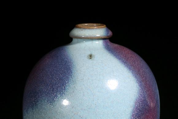 元 钧窑红斑雪花点梅瓶