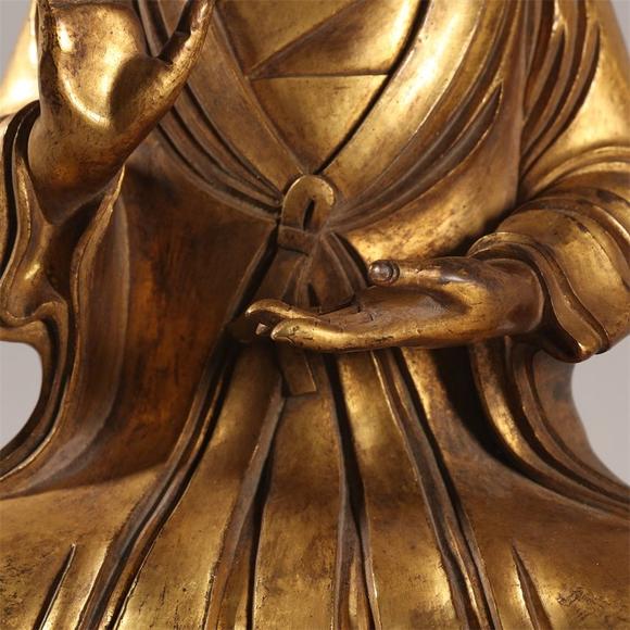 清铜鎏金元始天尊造像