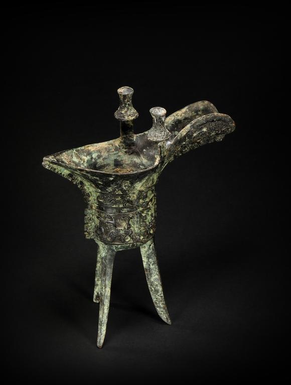 copper vessel cup from han汉代铜爵杯