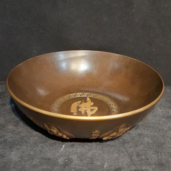 书画艺拍铜八神佛碗