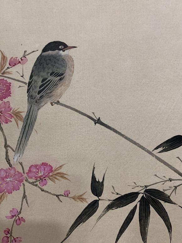 日本环球谢稚柳花鸟双面