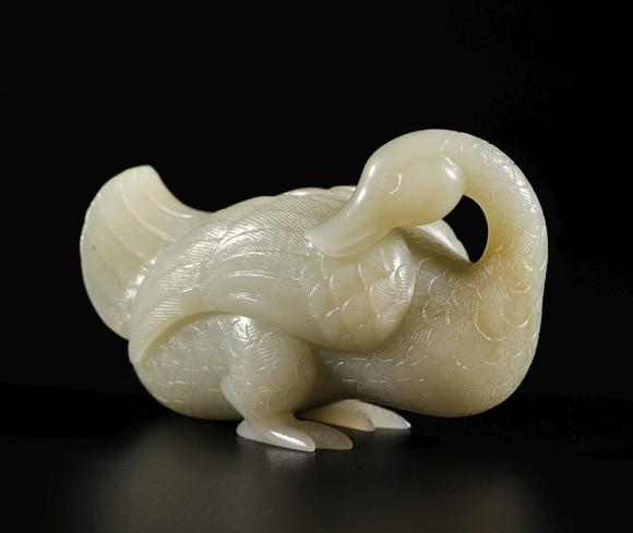 hetian jade goose from qing 清代和田玉鹅