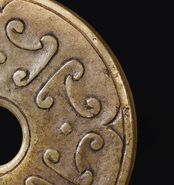 宋 青玉如意云纹璧