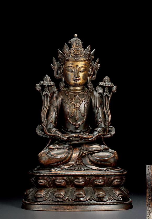 元 陈以德款铜无量寿佛像