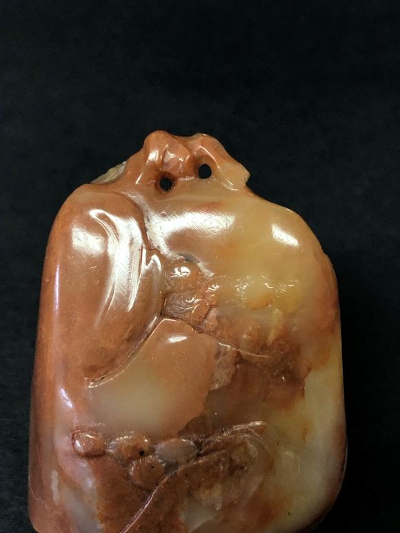 陈洪绶铭桃花红喜上梅梢纹印章