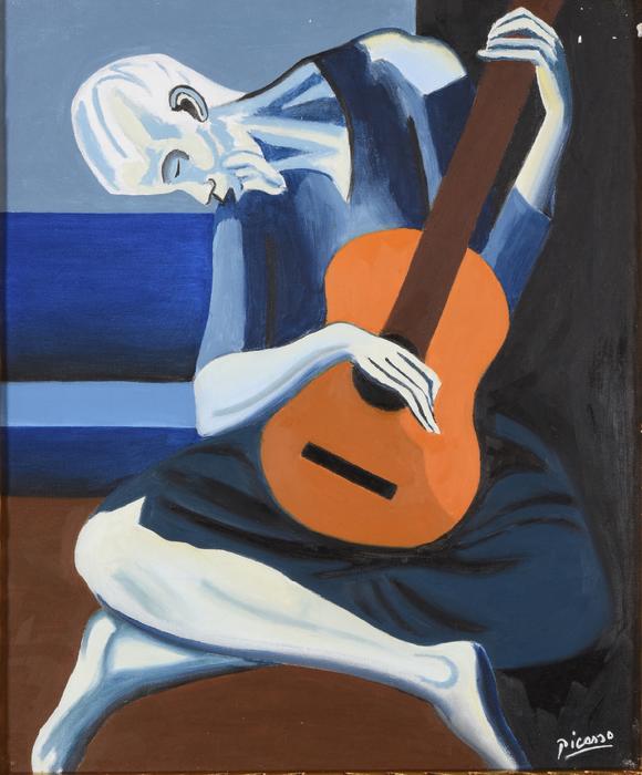 毕加索 弹吉他的男人 油画