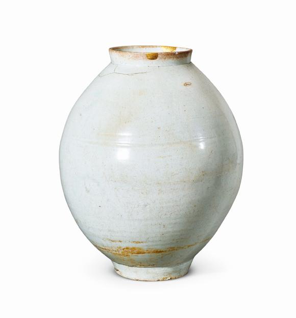 李朝白釉月亮罐高清大图_易拍全球中贸圣佳古董珍玩Ⅱ 古代陶瓷专场