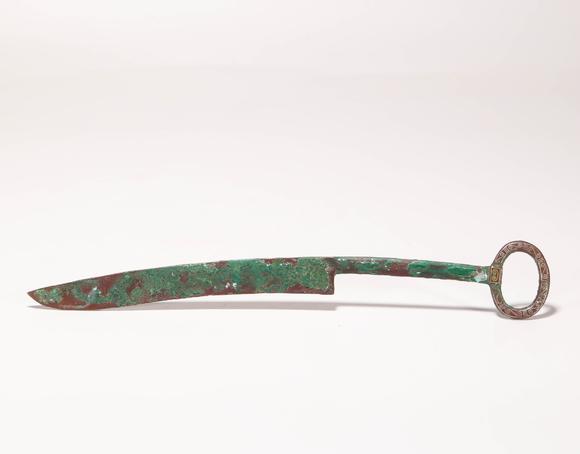 copperandgildingknifefromhan汉代青铜措金刀