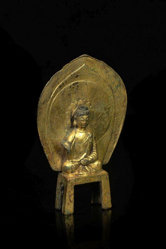 copperandgoldenbuddhastatuefromnorthernwei北魏銅鎏金佛像