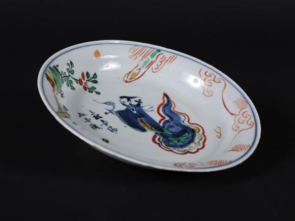 天启年制款 五彩人物诗文盘高清大图_易拍全球沐博拍卖明清瓷器99