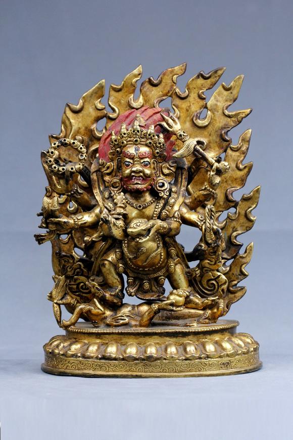华夏德利-铜鎏金大黑天佛造像
