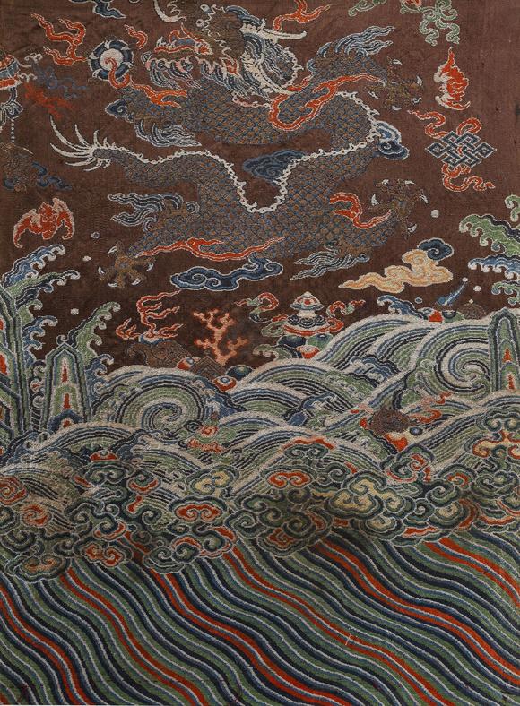 北京君一明十清 龙纹织锦