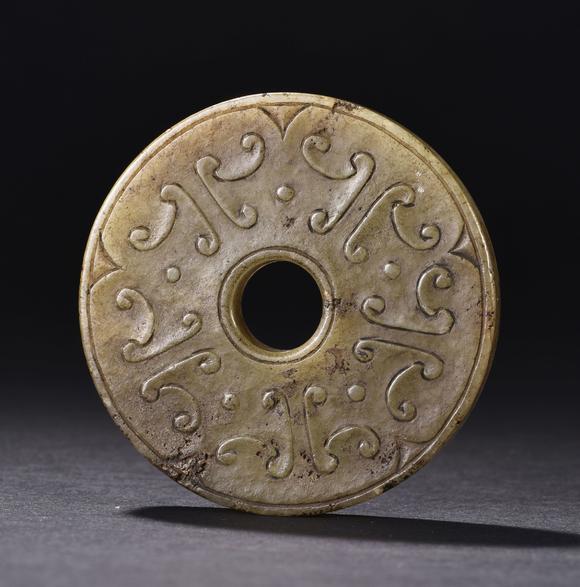 宋 青玉如意云纹璧