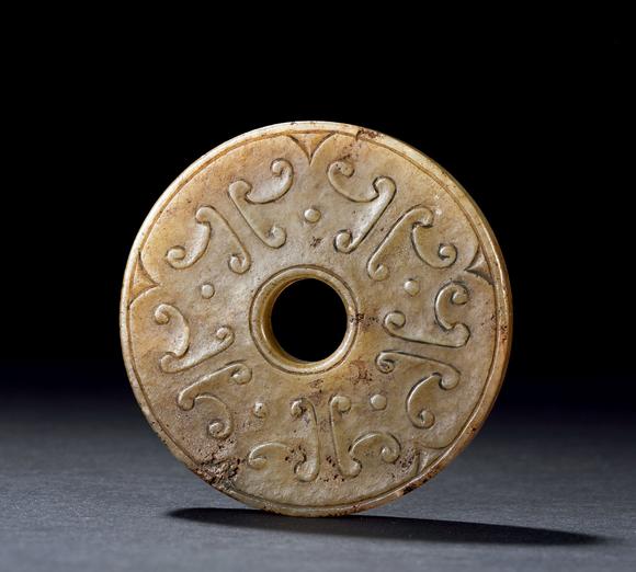 宋 青玉如意云纹璧