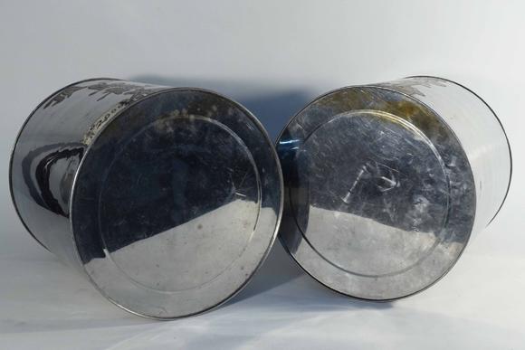 早期白铁茶叶罐一对