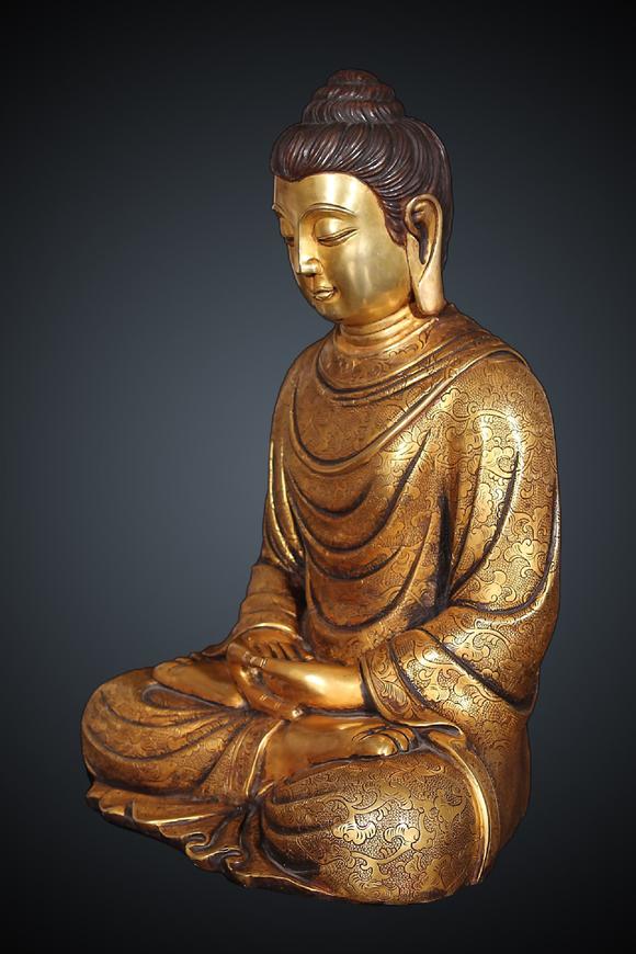 铜胎鎏金阿弥陀佛坐像