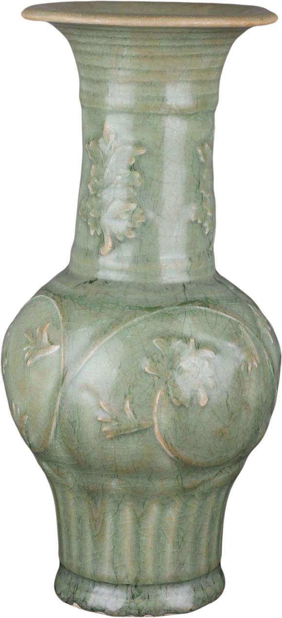 明龙泉窑堆塑缠枝莲花纹凤尾尊