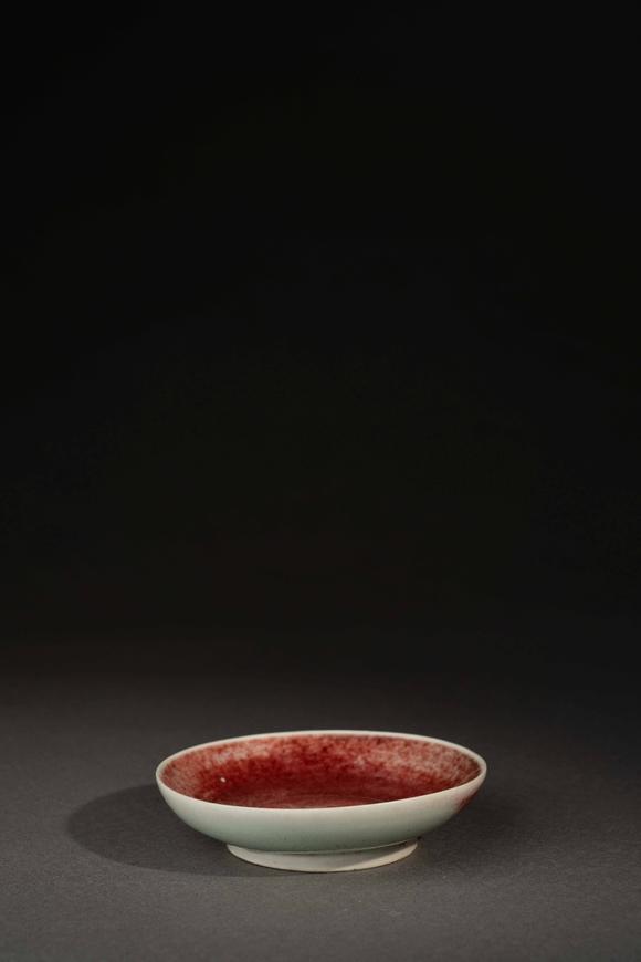清康熙/雍正 郎窑红釉小盘