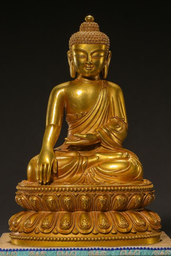 ancient chinese pure gold buddha statue 中国古代纯金佛像_ancient