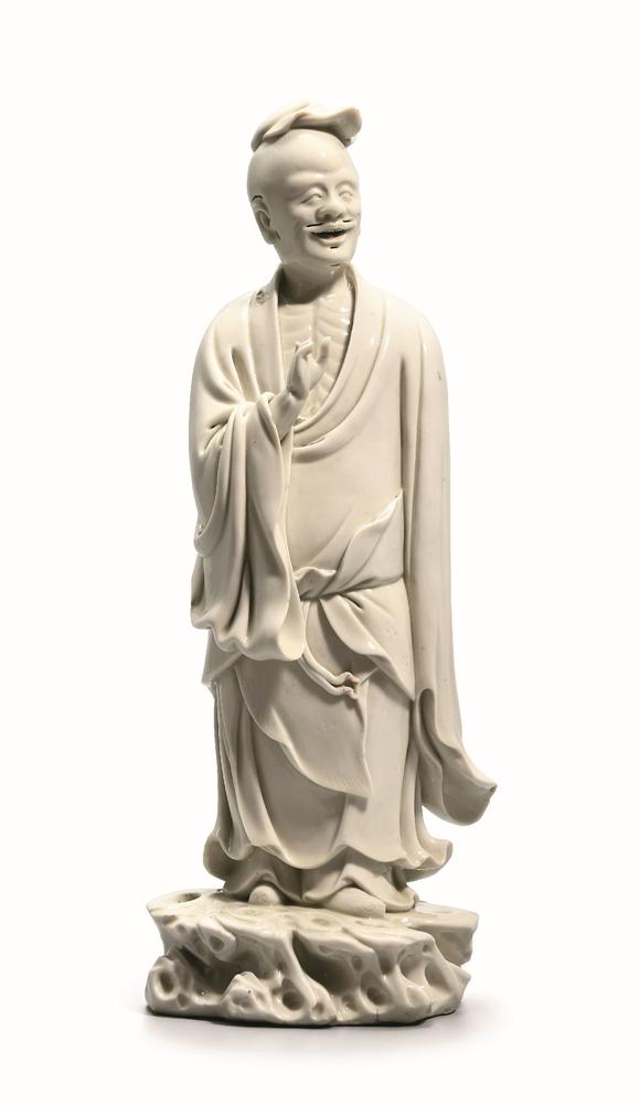 明德化窑白釉道教人物瓷塑像