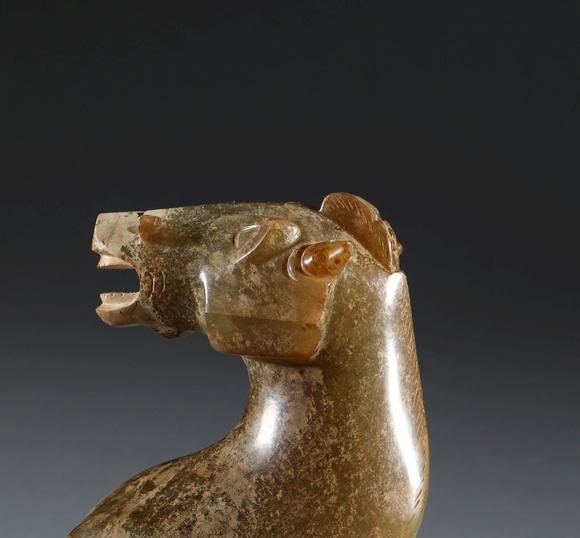 han dynasty, hetian jade horse head汉代,和田玉马首