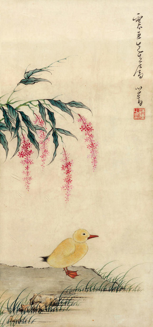 溥儒(1896～1963) 春江水暖鸭先知 镜框 设色纸本