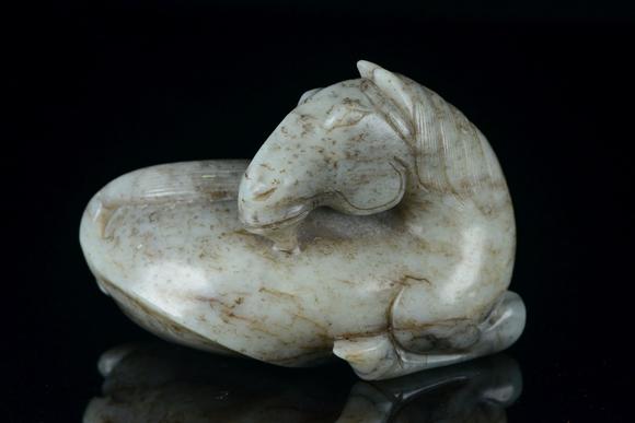 明代·和田玉马摆件