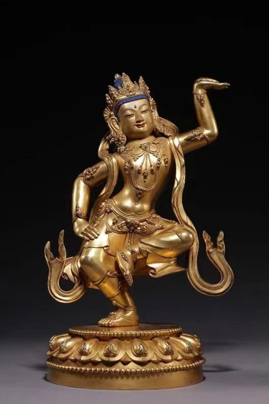 pairofchineseofficialgiltbronzebuddhasmingdynasty