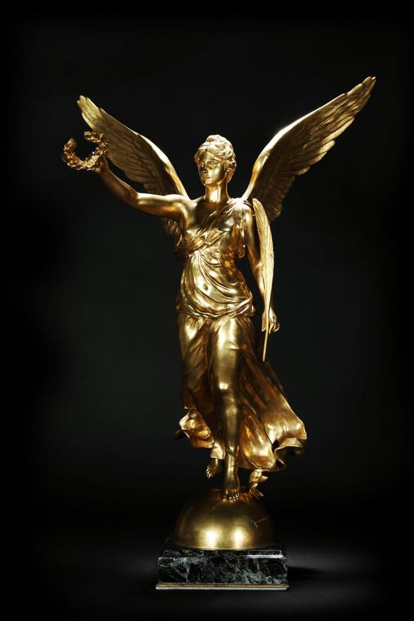 victorystatue十九世纪铜镀金胜利女神雕塑