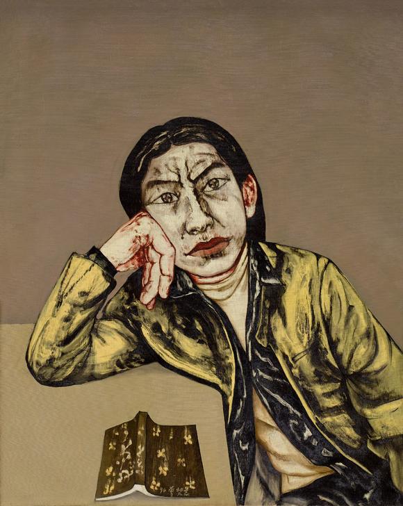 曾梵志(b.1964) 1996年作 面具系列1996第12号 布面油画