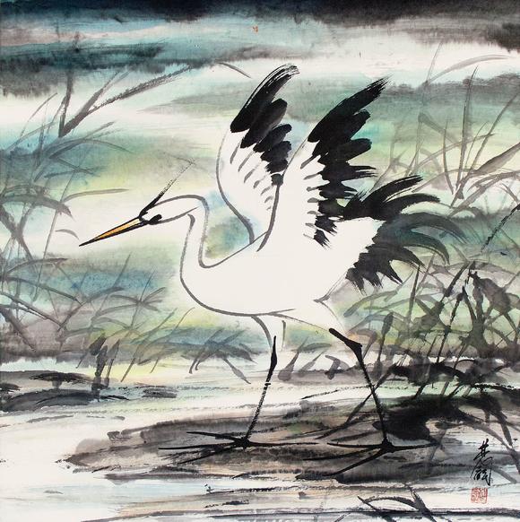 林风眠芦汀鹭影