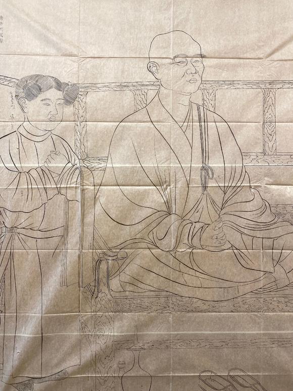 佚名白描真言八祖像