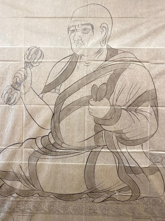 佚名白描真言八祖像