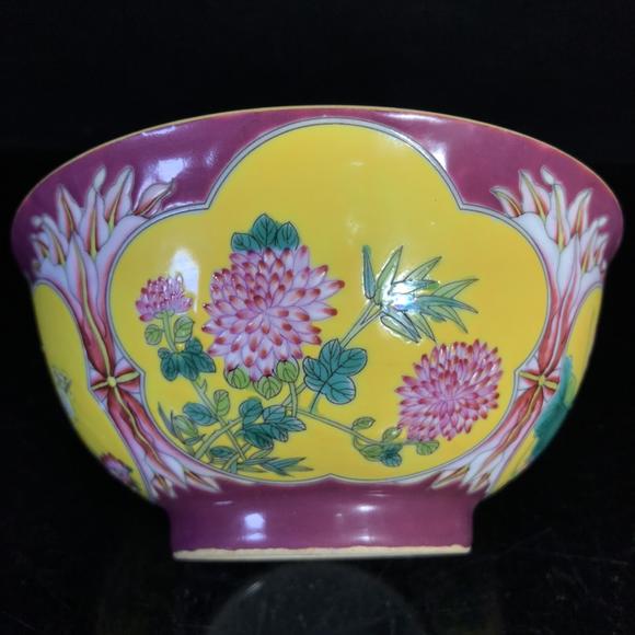 清康熙粉彩四季花卉纹碗achinesefamillerosefloral02porcelainbowl